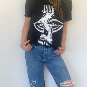 Pink Dolphin Graphic Tee Unisex Medium